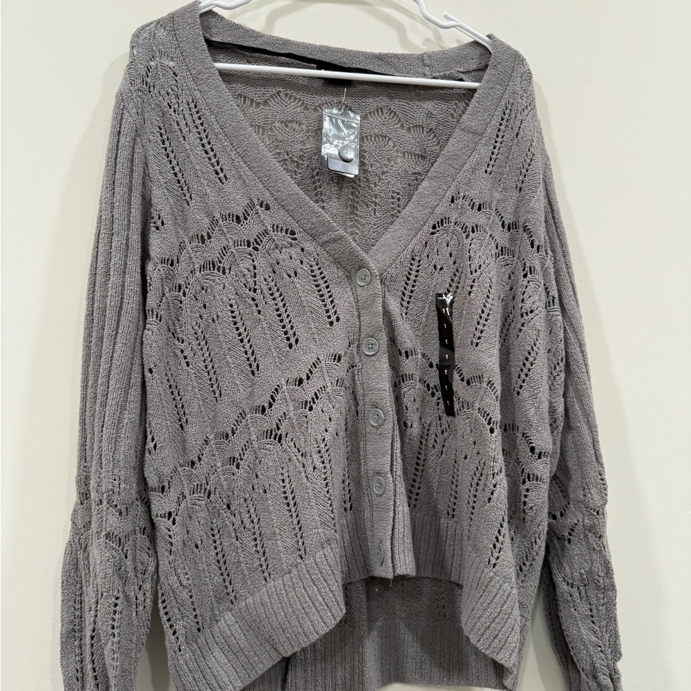 Torrid Gray Button-Up Cardigan